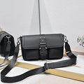 Dior CD-Buckle Messenger Bag Assortment — Black Leather – Front View
