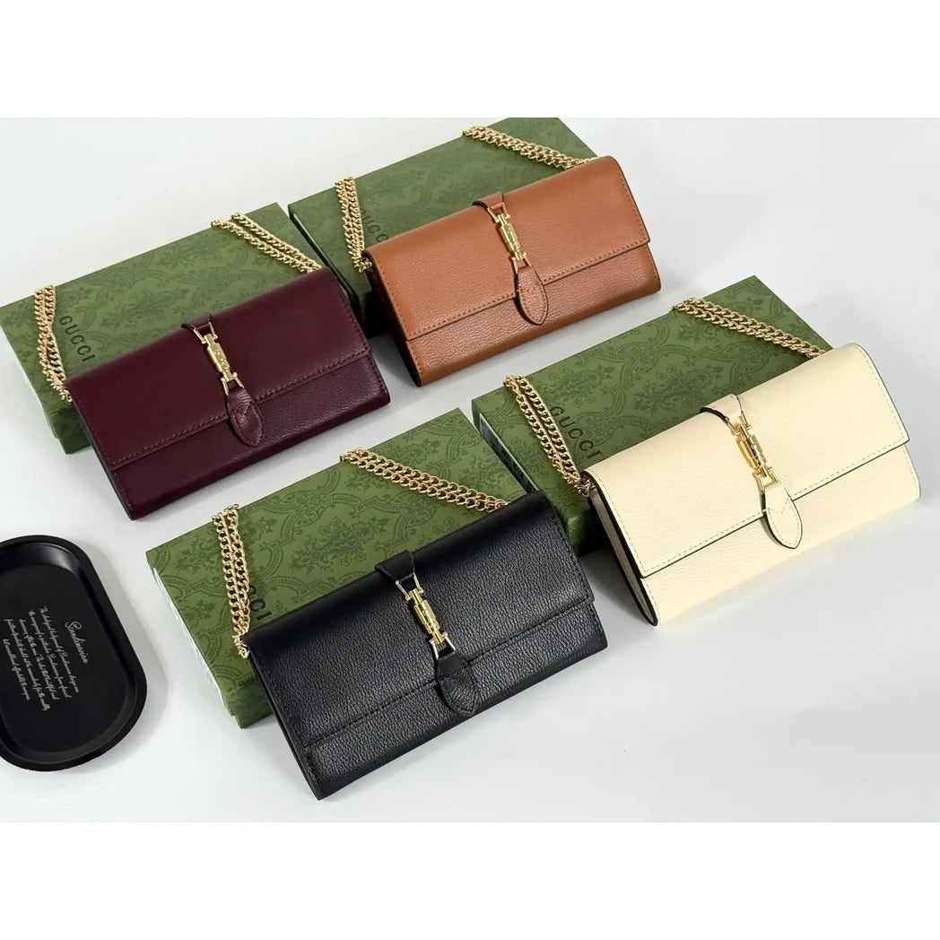 Gucci Horsebit Chain Wallet — Burgundy