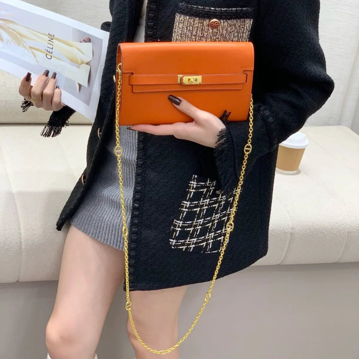 Kelly Classique To Go Wallet Chain