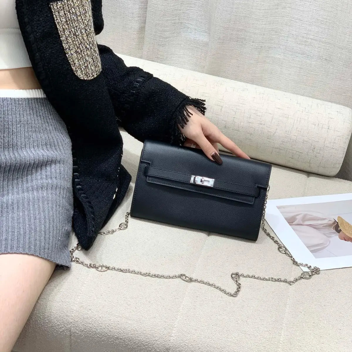 Kelly Classique To Go Wallet Chain