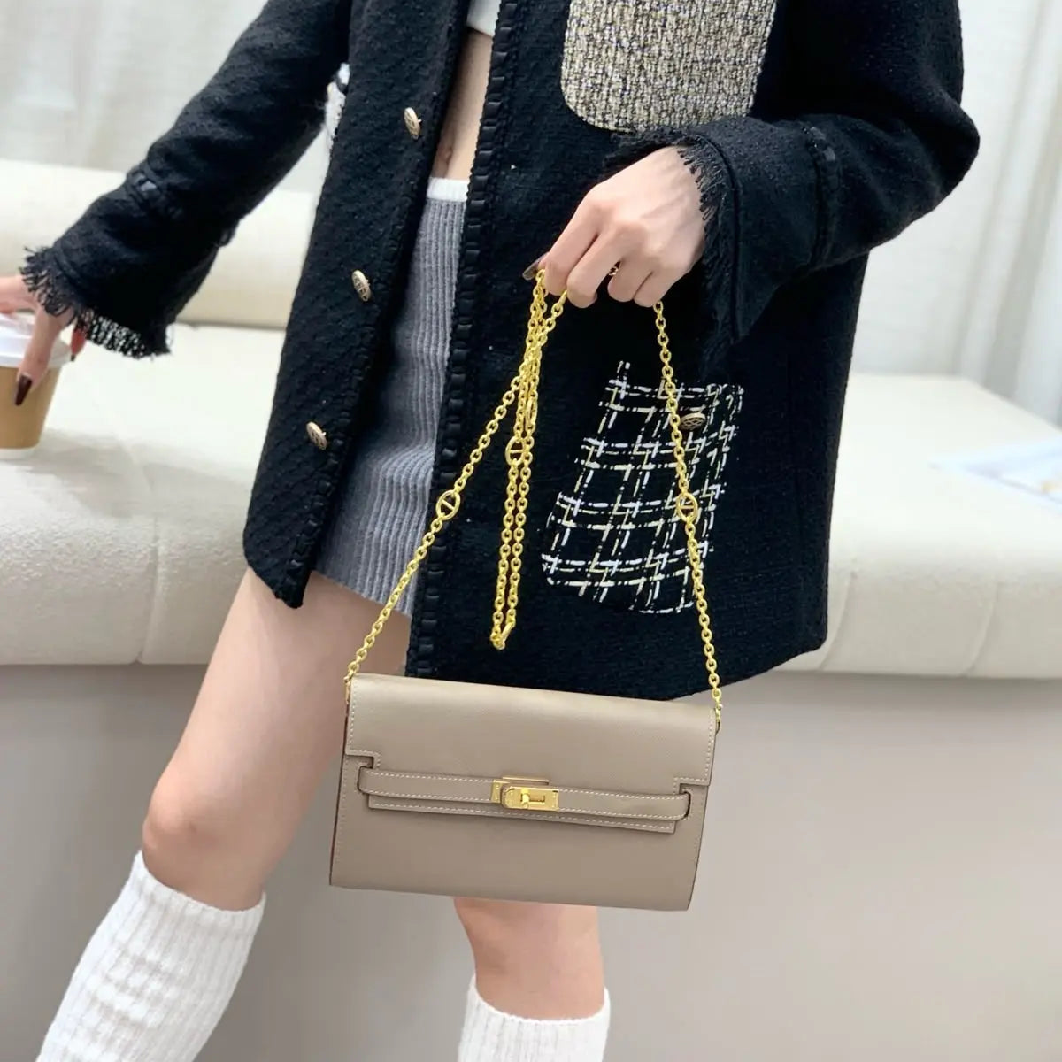 Kelly Classique To Go Wallet Chain
