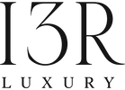 A minimalist black logo featuring the stylized letters 'I3R' above the word 'LUXURY' on a solid white background.