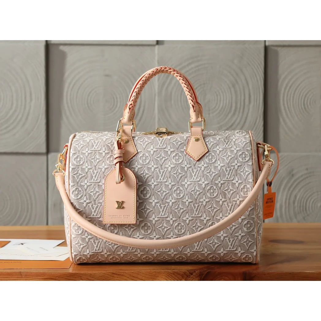 Heritage Embossed Handbag — Gray