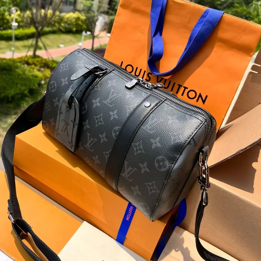 Heritage Barrel Bag — Black