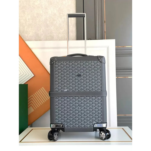 Goyard Monogram Rolling Suitcase — Gray