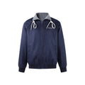 Miu Miu Drawstring-Collar Zip Blouson in Navy / Grey