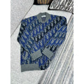 Dior Oblique Jacquard Zip Cardigan in Blue / Grey
