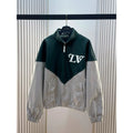 Louis Vuitton Colorblock LV Zip Jacket in Forest Green / Light Grey