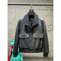 Hermès Leather Utility Bomber Jacket in Black