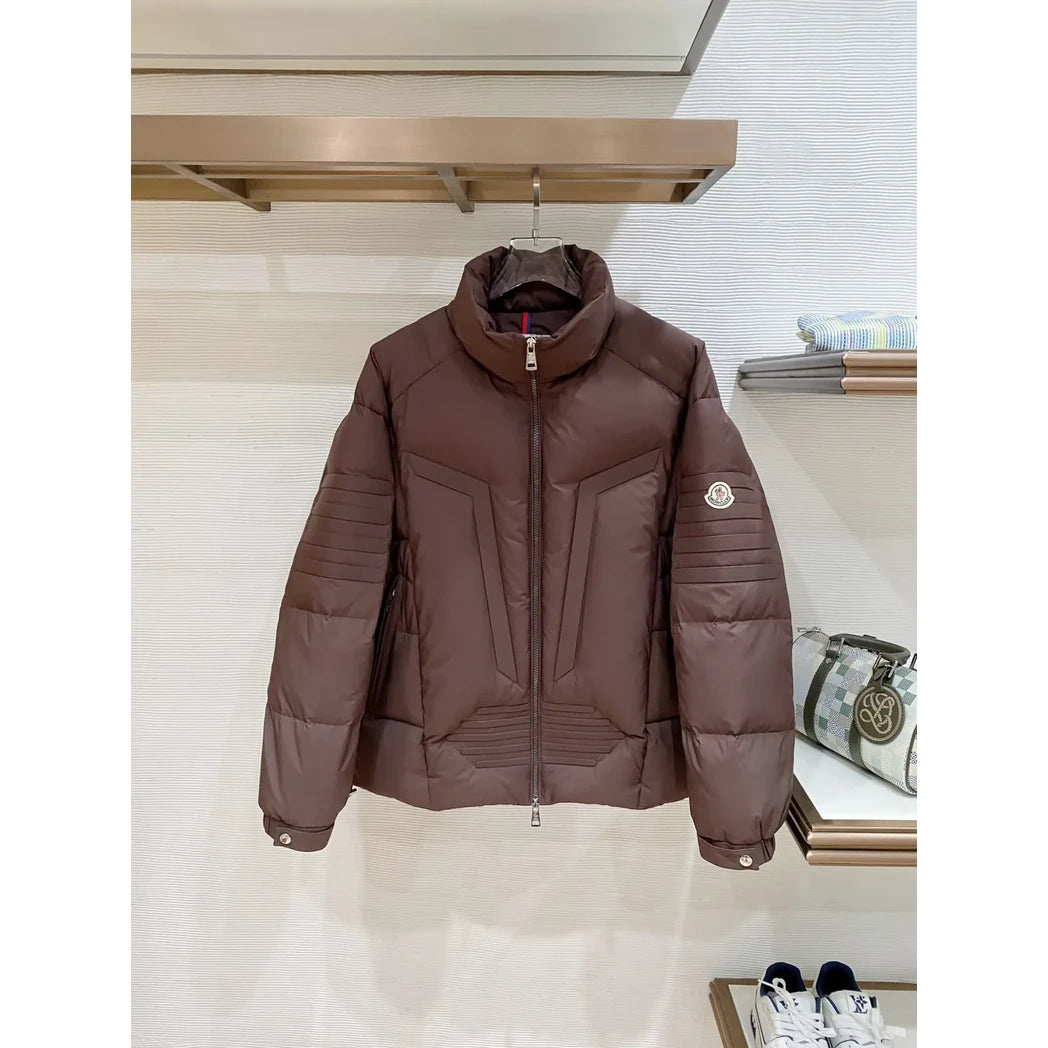 Moncler Quilted Down Puffer Jacket in Chocolate Brown