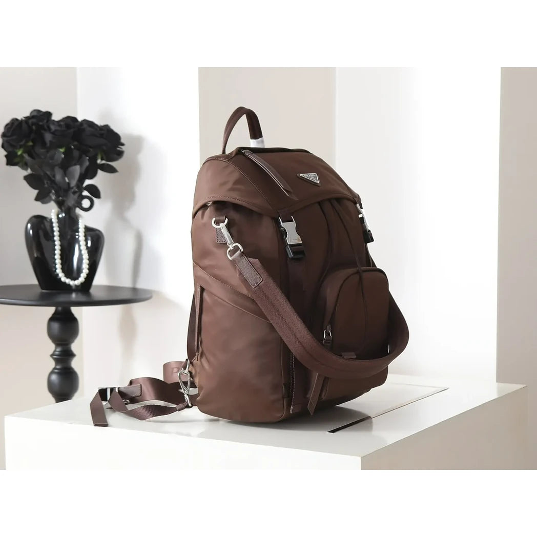 Prada Brown Nylon Backpack — Brown