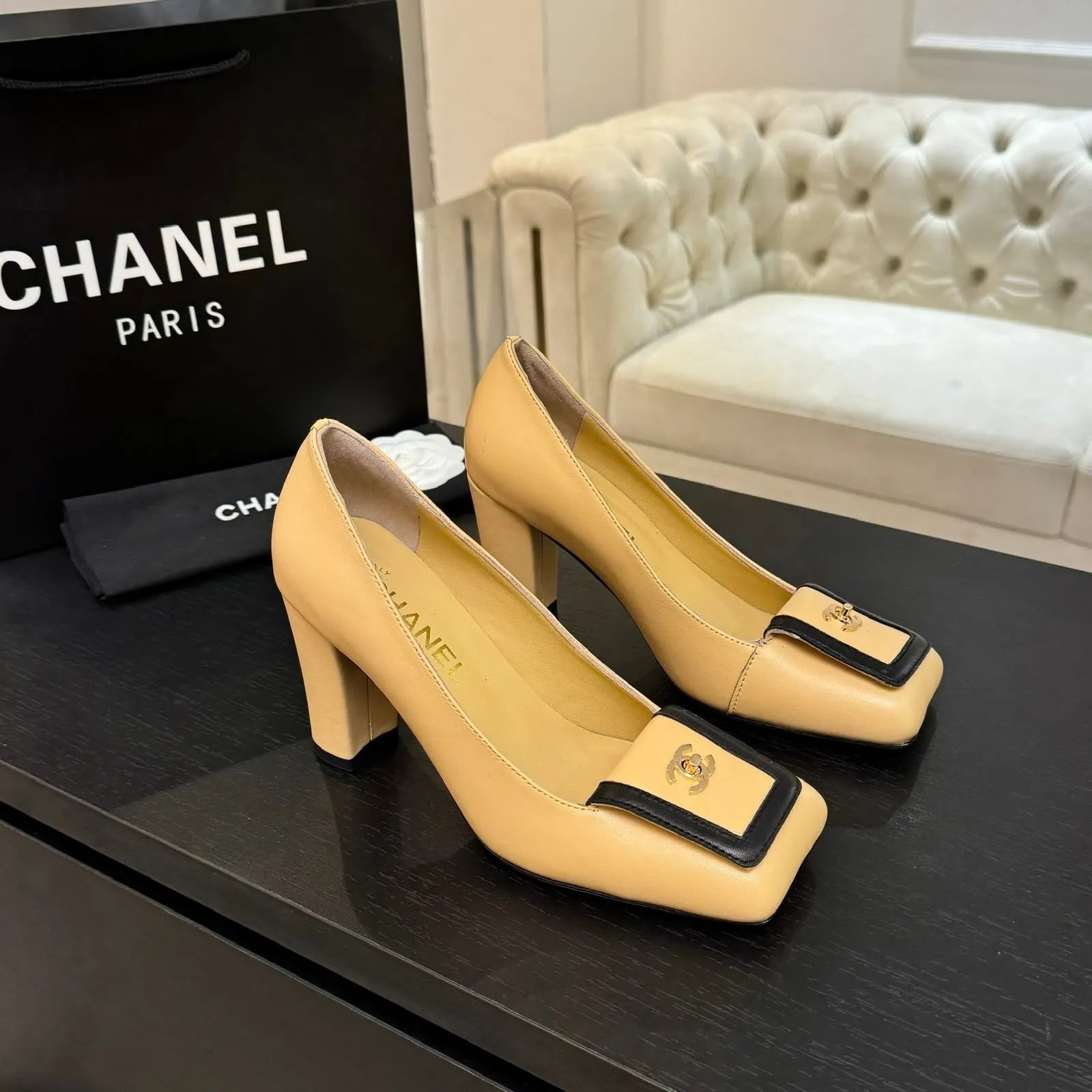 Chanel Square Toe Heels