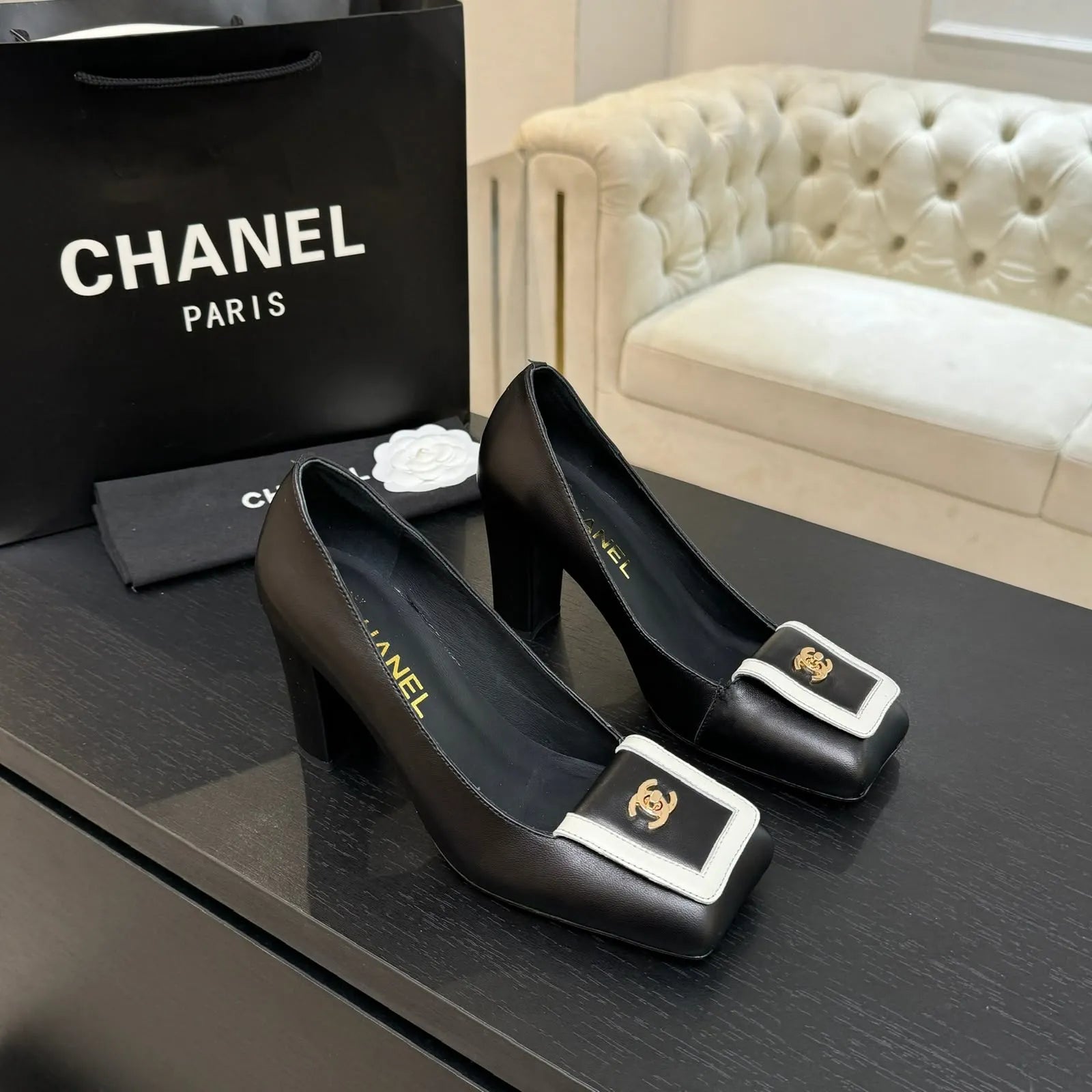 Chanel Square Toe Heels