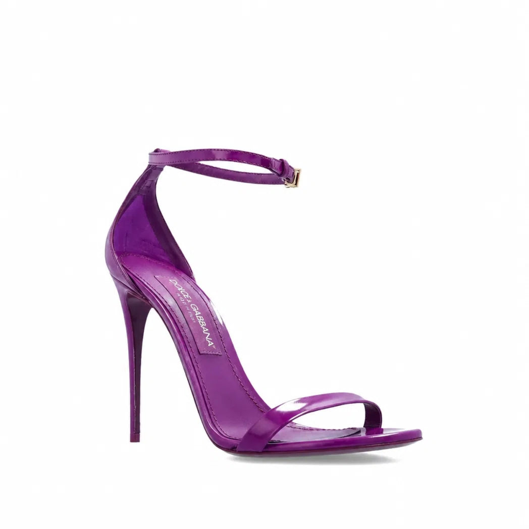 Dolce & Gabbana Minimal Ankle-Strap Stiletto Sandals — Purple