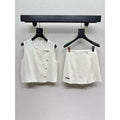 Chanel Tailored Vest and Shorts Set — Ivory
