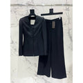 Alexander McQueen Tailored Blazer and Wide-Leg Trouser Suit — Black