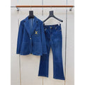Louis Vuitton LV-Patch Denim Blazer and Jeans Set — Blue Denim