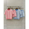 Geometric Knit Top and Shorts Set — Pink, Powder Blue