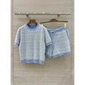Geometric Knit Top and Shorts Set — Powder Blue